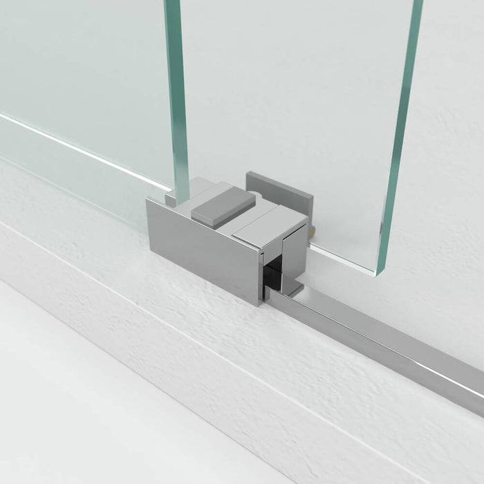 GME BASIC Mampara Frontal Ducha Corredera 1F+1C Cromo Vidrio Decorado