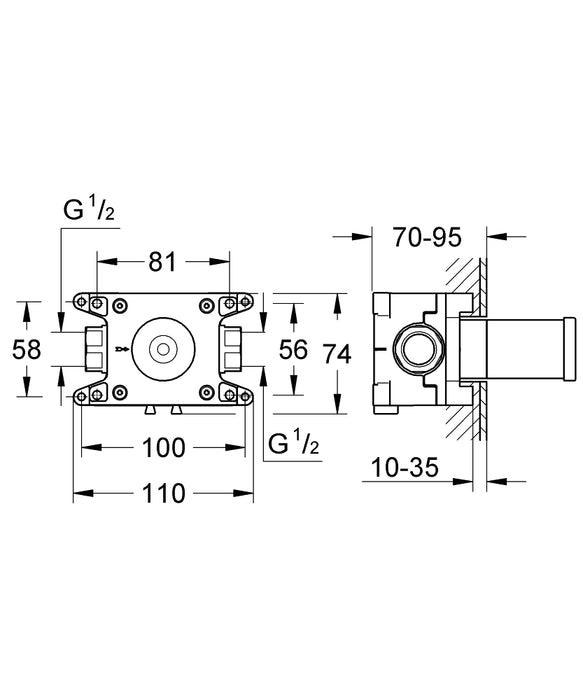 GROHE 35 107 000 GROHTHERM S Cuerpo Empotrado Para 26 878 000