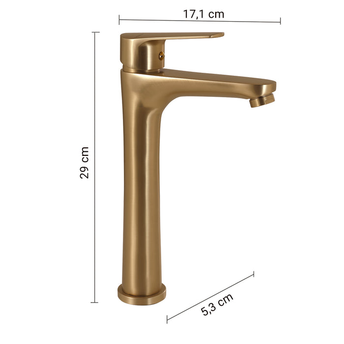 GEDY MXCO0288000 COMO Grifo alto de lavabo oro mate