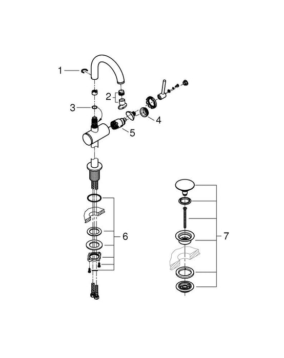 GROHE 24 169 001 ESSENCE Single-lever mixer with 3-way diverter chrome