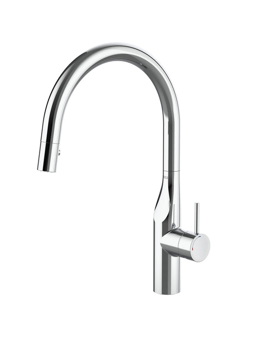 ROCA A5A814DC00 GLERA Grifo Monomando Cocina Caño Giratorio y Ducha Extraíble de Dos Funciones Cromo