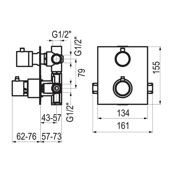 PRESTO 30047200 Atlantis mecanismo ducha empotrable 3 vías Cromo