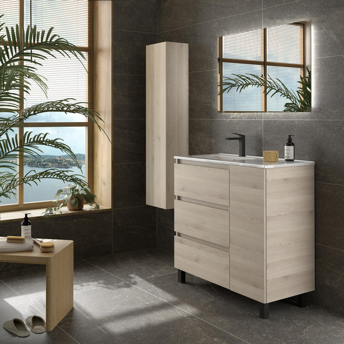 SALGAR 117495 BEQUIA PLUS Mueble de Baño 1 poza Porcelana 110cm Natural