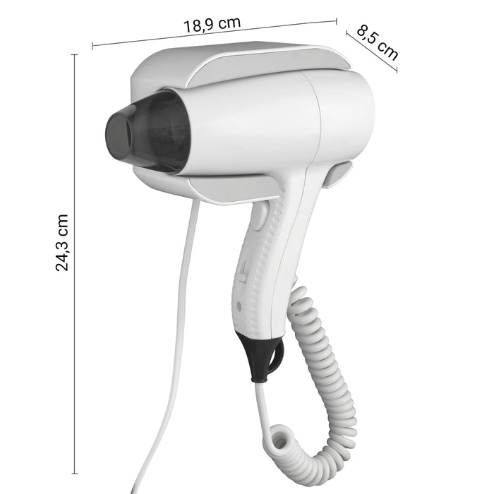GEDY 50590200000 TRAMONTANA Secador de pelo 1200 W con soporte a pared blanco