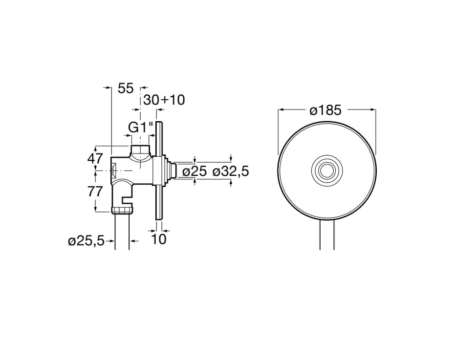 ROCA A5A9777C00 AQUA Aqualine - Fluxor Empotrable para Inodoro de Doble Descarga 6/3L Cromo