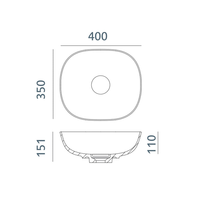 ACQUABELLA 53022967 VARS SQUARE XL Sink Above Counter 40 Matte White