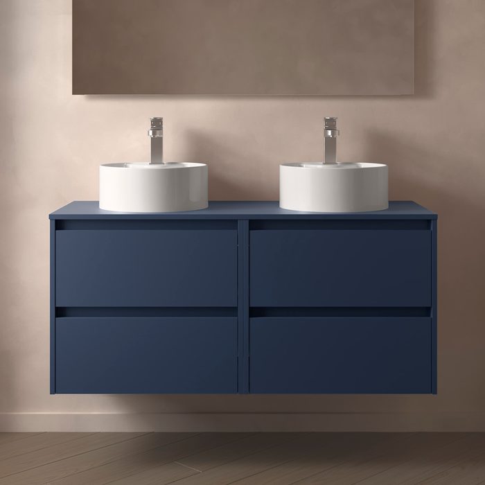 SALGAR 105528 NOJA Mueble de Baño con Tapa Encimera 4 Cajones 140 cm Color Azul Mate