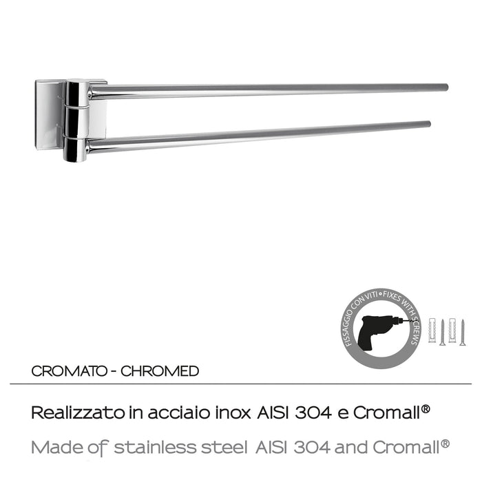 GEDY FJ231300100 FUJI Double Chrome Towel Rack