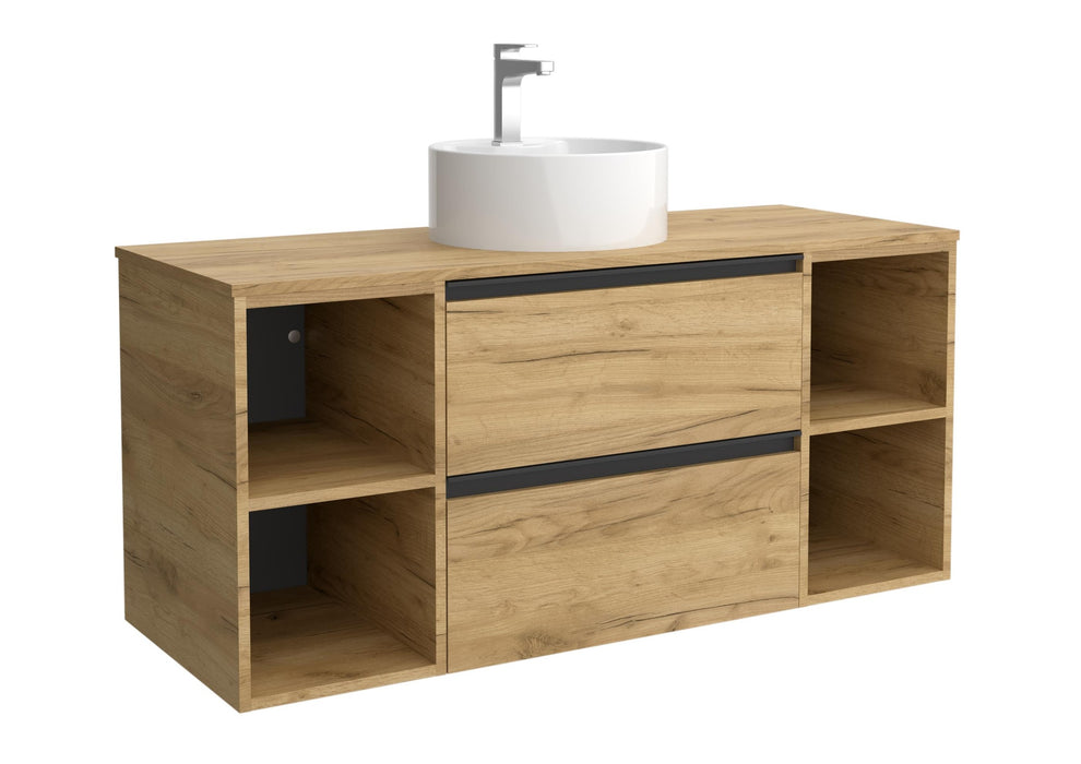 SALGAR 116060 BEQUIA PLUS METAL Mueble de Baño 1 poza Porcelana 120cm Roble