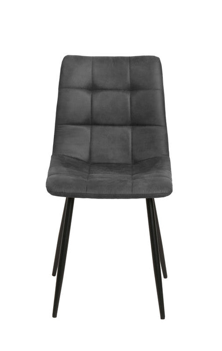 FURNITURE STYLE FS7094PIZAMCF IVY Pack 4 Microfiber Dining Chairs Gray Color