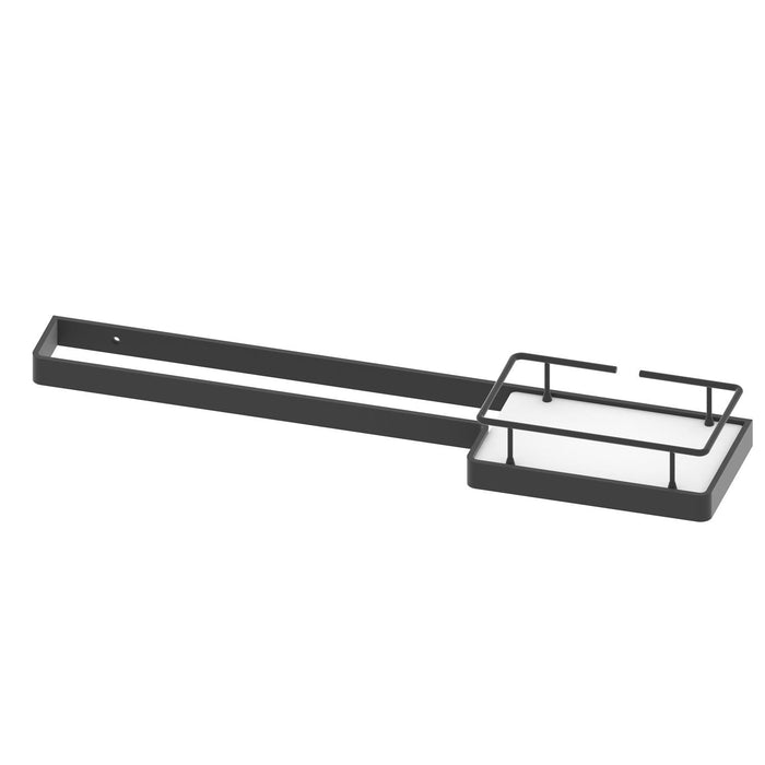 BELTRAN 10921 TURIN Toallero Con Bandeja Corian Y Defensa 60 cm Negro/Blanco
