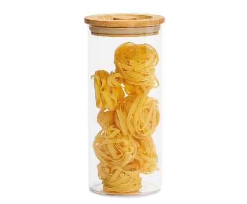 ANDREA HOUSE CC71510 Bote Vidrio Tapa Bambú Ø10X22