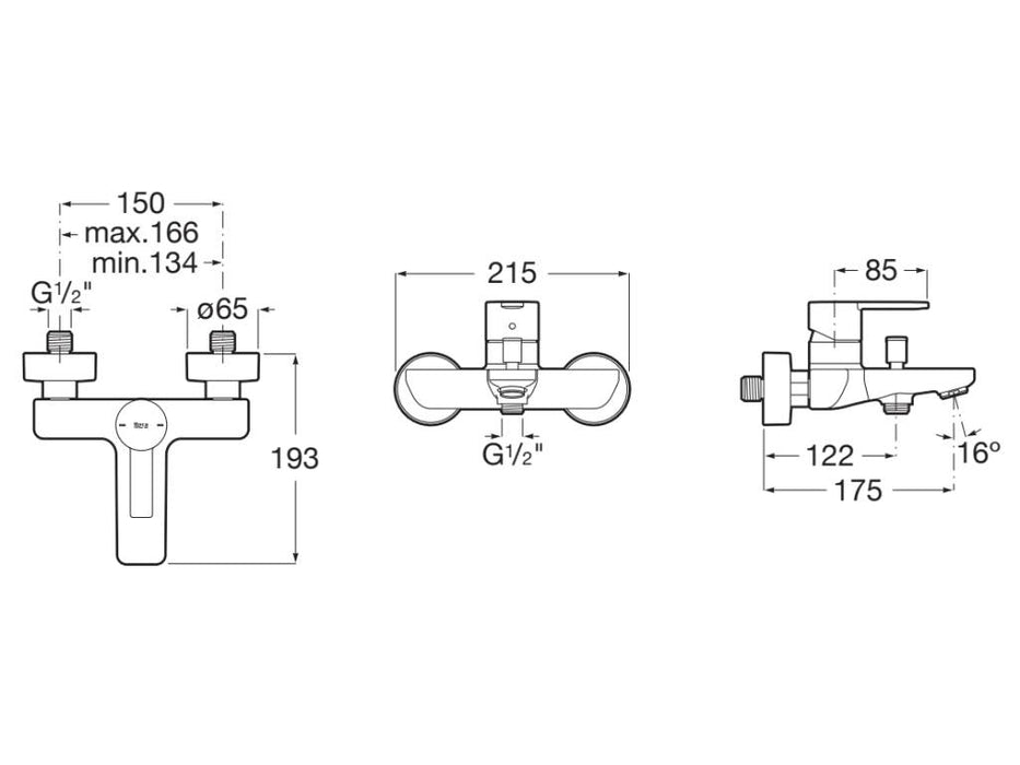 ROCA A5A025FNB0 TARGA Grifo Monomando para Baño-Ducha con Inversor Automático Negro Mate