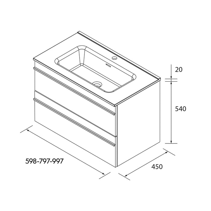 SALGAR BORN Mueble de Baño con Lavabo Color Roble