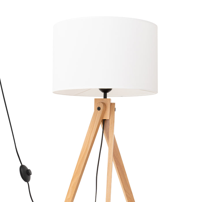 SOLLUX SL.1908 Lámpara de pie NATT blanca madera blanca/natural
