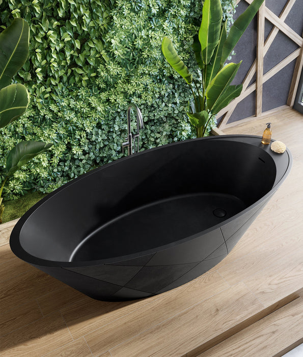 ACQUABELLA 53024557 OPAL Bañera Exenta Textura QUIZ Color Negro