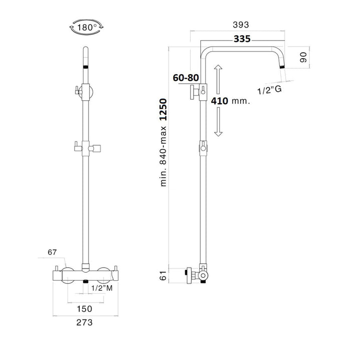 PRESTO 86750100 Nox columna de ducha Inox