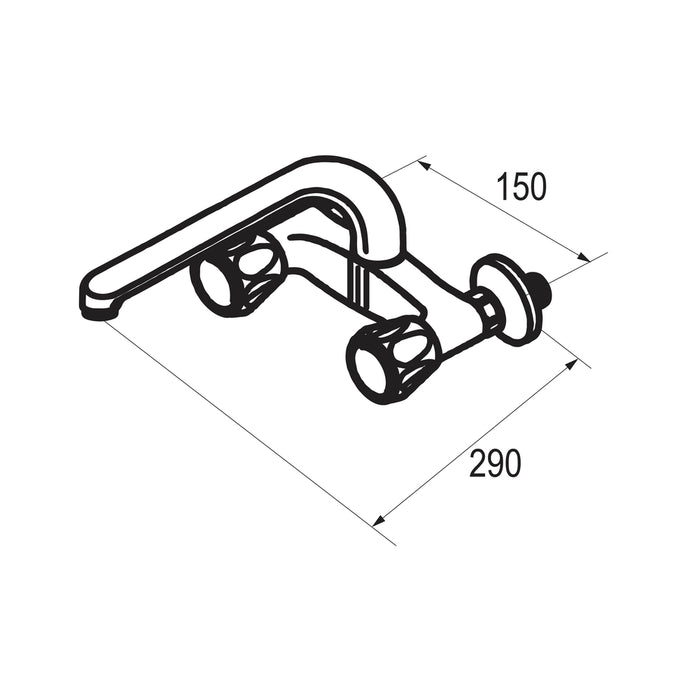 PRESTO 3832000 Elipse cocina mural bimando caño fundido Cromo