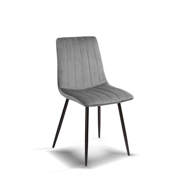 FURNITURE STYLE FS7066PIEDVEL IRIA Pack 4 Dining Chairs Velvet Color Gray