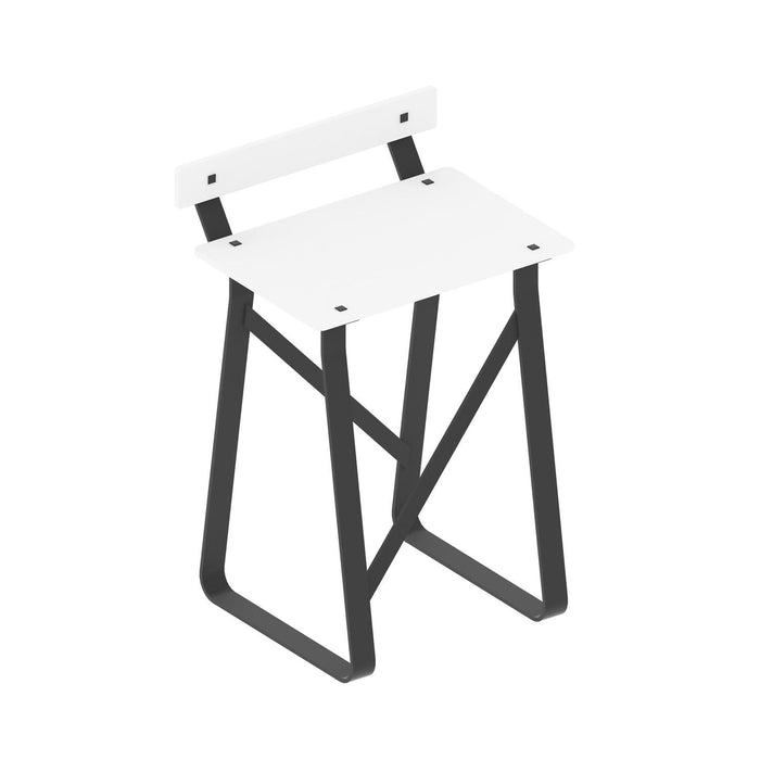 BELTRAN 1912 TABURETE Banqueta con Respaldo Negro Solid Surface Manhattan