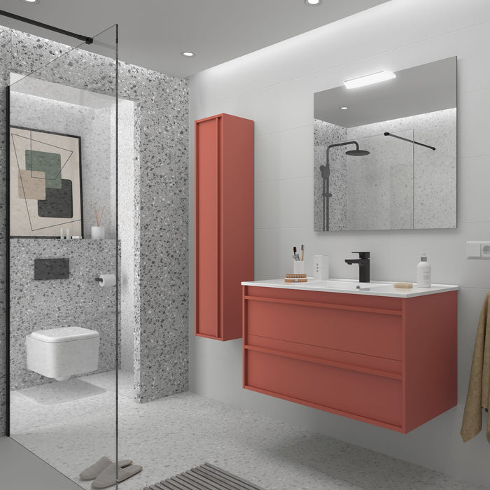 SALGAR ATTILA Conjunto Mueble de Baño Completo Rojo Mate