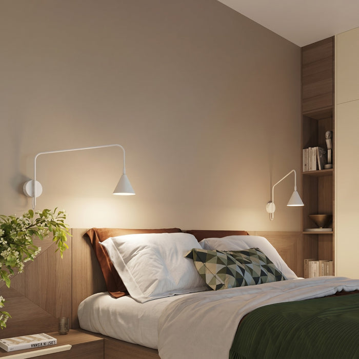 SOLLUX SL.2491 Aplique de pared NOX 1 blanco con interruptor