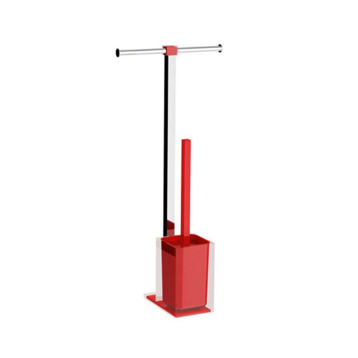 GEDY RA320600000 RAINBOW Columna Portarrollo+Escobillero Rojo