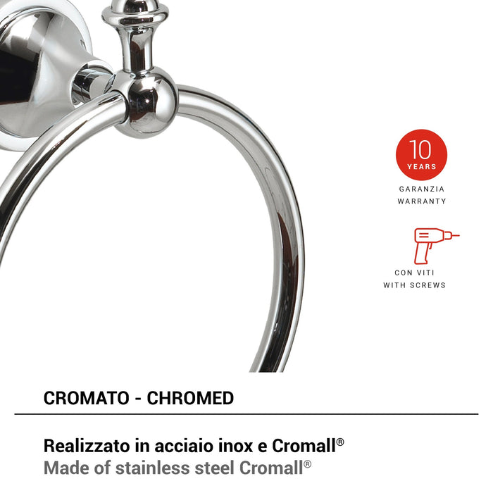 GEDY NV701300000 NEVIS Chrome Ring Towel Holder