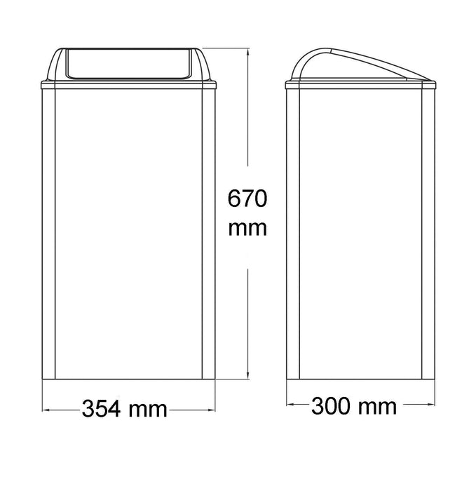 MEDICLINICS PP0065C Papelera con tapa auto-retorno Acero Brillo