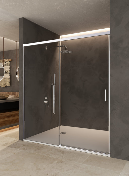 SB_X STYLO Mampara Frontal Ducha 1F+1C Cromo Transparente