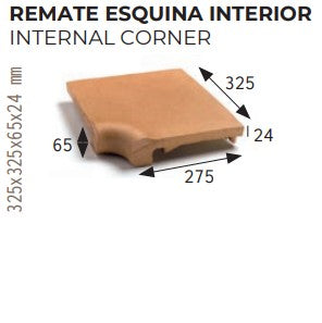 GRES DE ARAGON 900184 NATURAL Esquina Remate Piscina Interior (Caja 2 Piezas)