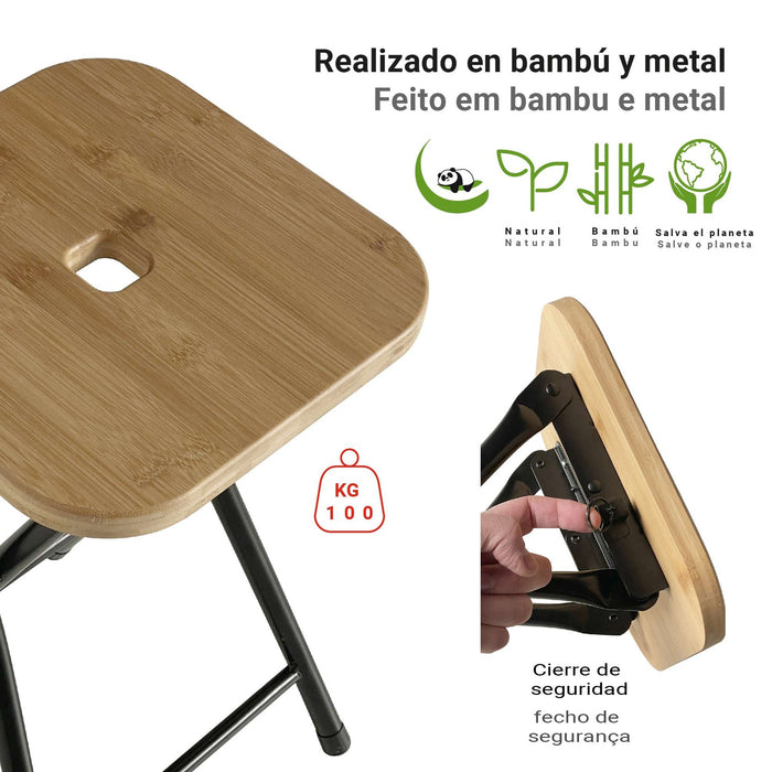 GEDY CO774100300 KENTA Taburete Negro Mate-Natural