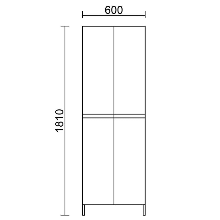 SALGAR 106307 INFINITY Armario Pie 4 Puertas Fondo 37 cm Blanco Brillo
