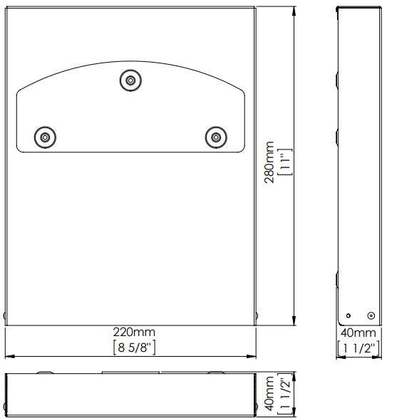 MEDICLINICS DCA100CS Satin AISI 304 Toilet Seat Cover Paper Dispenser Wall-Mountable