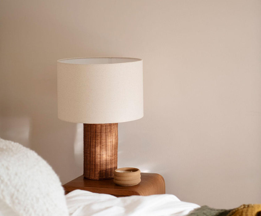 ANDREA HOUSE IL74018 Lámpara Karibu Ratán/Lino Ø39x55 CM