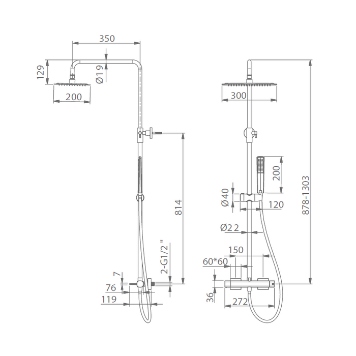 IMEX BDT064/NG TOSCANA-AREZZO Conjunto Monomando Ducha Negro Mate