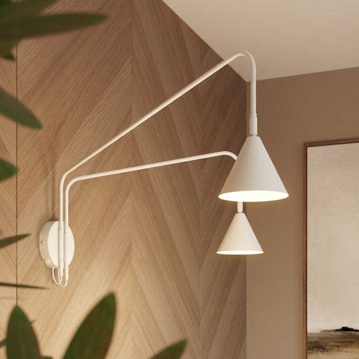 SOLLUX SL.2506 Aplique de pared NOX 2 blanco con interruptor