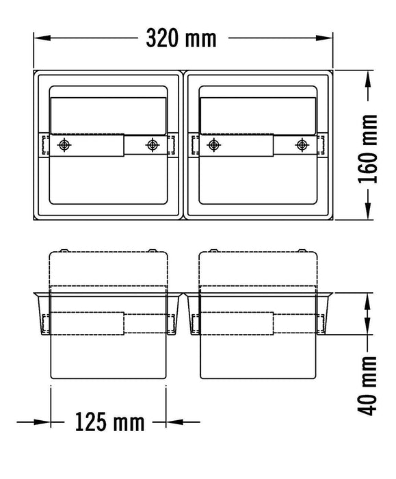 MEDICLINICS AI0320CS Portarollos doble con tapa Acero Mate