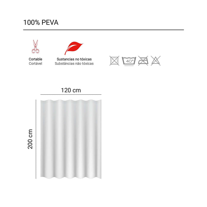 GEDY TVI13681200 PALME Cortina de Ducha Blanco y Gris