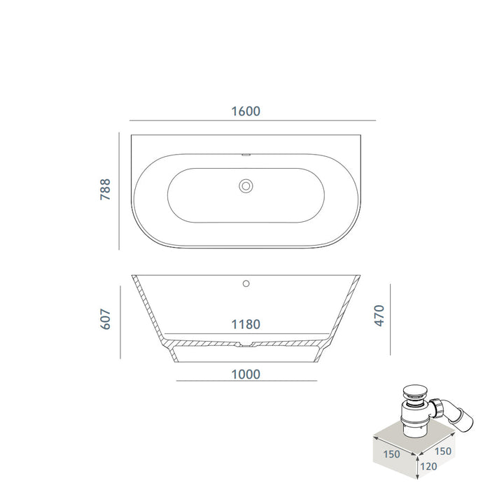 ACQUABELLA 53030115 VOSS Bañera Blanco Mate
