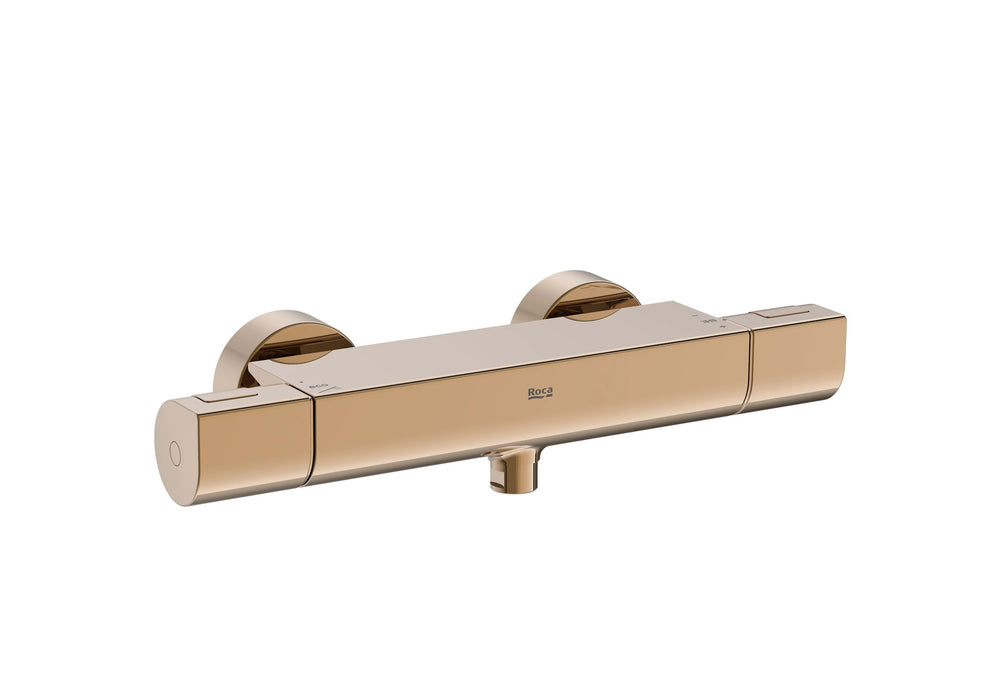 ROCA A5A142ERG0 T-1000 ROUND Grifo Termostático Exterior Ducha Oro Rosa