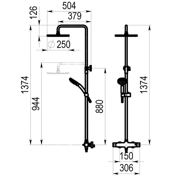 PRESTO 49350300 Livra columna ducha mezcladora Cromo