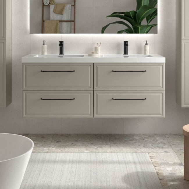 SALGAR 121802 RUNA Mueble+Lavabo TOSCANA 140cm Gris mate