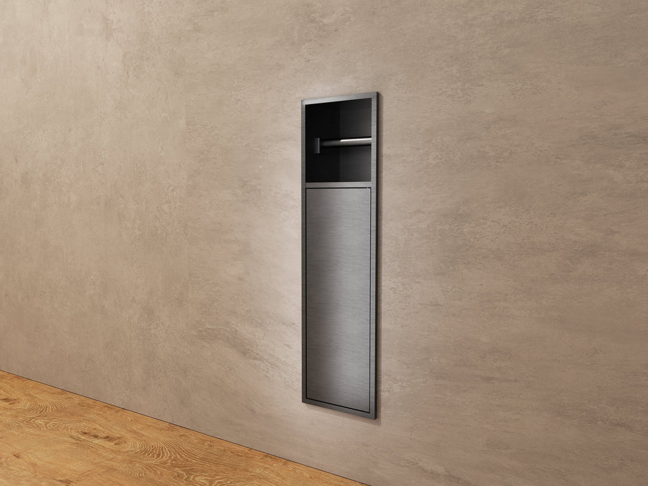 MEDIMEX HOR007/BGM EGEAN Hornacina Con Puerta Y Portarrollos 17x60 Black Gun Metal