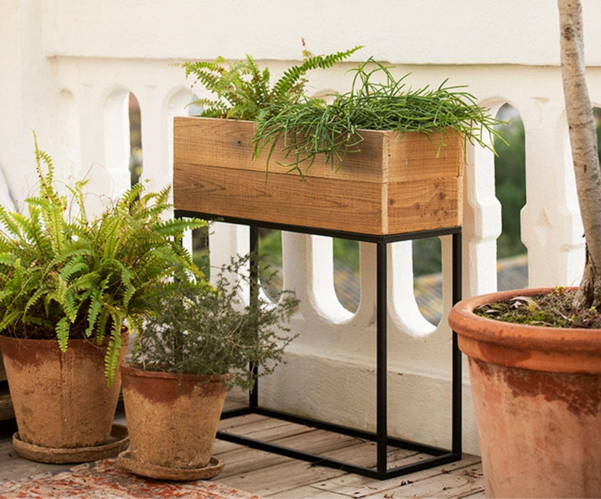 ANDREA HOUSE AX21017 Macetero Madera Reciclado 55x21x60,5 cm