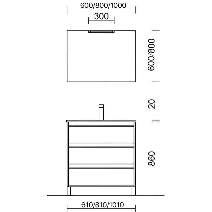SALGAR ATTILA Conjunto Mueble Completo 3 Cajones Roble África