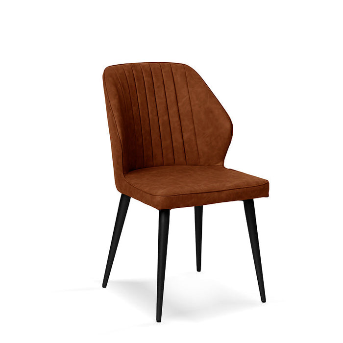 FURNITURE STYLE FS7031AVELPU TRIANA Pack 4 Dining Chairs Imitation Leather Brown Color