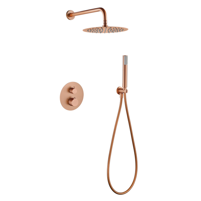 IMEX GTP063/ORC BLESS-PALAU Conjunto Grifería Termostatica Empotrada Oro Rosa Cepillado