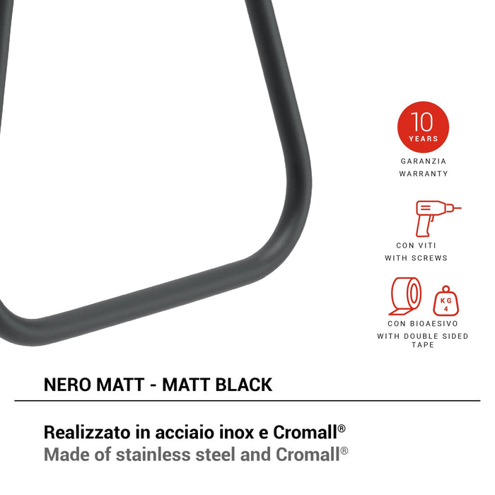 GEDY TO701400100 TONGA Toallero Aro Negro Mate