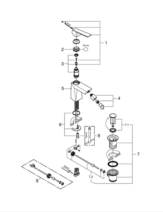 GROHE 36 447 000 ESSENCE E Grifo de lavabo infrarrojo electrónico cromo